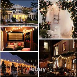 G40 Outdoor String Lights, LED Patio Lights Outdoor Waterproof, 50 Bulbs Color C