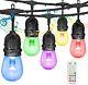 GANA Outdoor String Lights Patio Lights 96FT Music Flash RGBW Colourful IP65