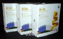 GE Color Choice 50 LED Dual Color C-9 Blue of Cool White Lights, NIB, (3 Boxes)