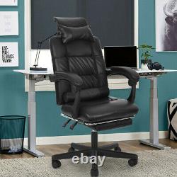 Gaming Chair Reclining Racing Chair High Back with Footrest Leather Office Home