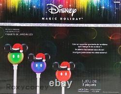 Gemmy Christmas Disney Magic Holiday 3 Ct Mickey Mouse Lollipop Pathway Markers