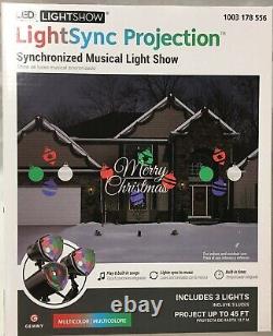 Gemmy LightSync Projection LED w Christmas Carol Musical Lightshow Light & Sound