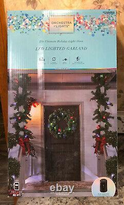 Gemmy Orchestra of Lights 8ft LED C9 Lighted Garland Color Changing NEW