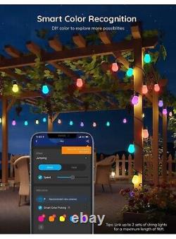 Govee Lynx Dream LED Bulb Smart RGBIC Outdoor String Lights H7021 96ft