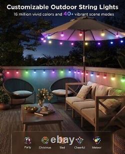 Govee Outdoor String Lights 2 144ft RGBIC Outdoor Lights with Warm White LED Bulbs