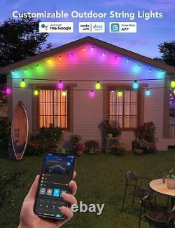 Govee Outdoor String Lights H7020, 48ft RGBIC Halloween 48ft, Multicolor