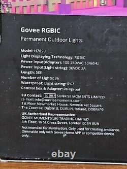 Govee Permanent LED Outdoor Lights Smart RGBIC Outdoor Lights 50 Ft NEW