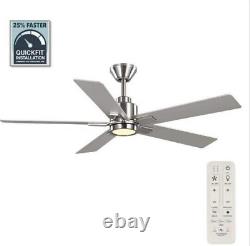 HAMPTON BAY Zandra 52 Color Changing Integrated LED Brushed Nickel Ceiling Fan