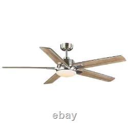 HD Greenhaven 60 in. White Color Changing LED Brushed Nickel Smart Ceiling Fan