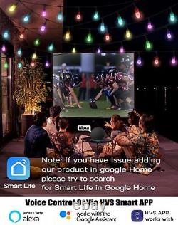 HVS Smart Outdoor String Lights LED 36Ft Color Changing RGBW Patio String Lig