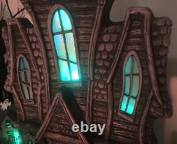Halloween Blow Mold Style Haunted House Color Changing LED Lights & Sounds 24 H