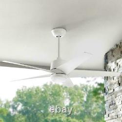 Hampton Bay Mara Ceiling Fan 54 in. Color Changing LED Indoor/Outdoor, White