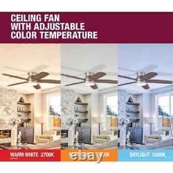 Hampton Bay Mena 54 in. Color Changing Integrated LED Brushed Nickel Ceiling Fan