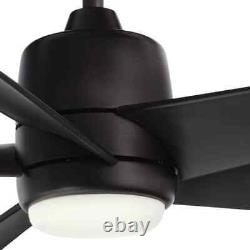 Hampton Bay Mena 54 in. Color Changing Integrated LED Matte Black Ceiling Fan