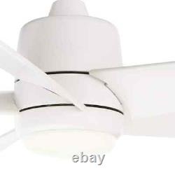 Hampton Bay Mena 54 in. Color Changing Integrated LED Matte White Ceiling Fan