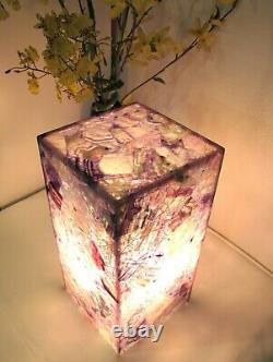 Hard to Find Amethyst Semi Precious Stone Table Lamp 12 H Artisan Hand Crafted