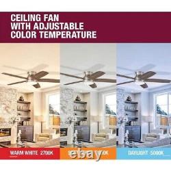 Home Decorators 60 White Color Changing LED Ceiling Fan With Light Kit & Remote