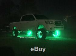 IP68 15.5 RGB ColorChange Illuminated LED Car Truck Wheel Rings Light 4PCS SET