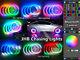 JHB 15.5 IP68 Bluetooth Color Change & Chasing LED Wheel Rings Lights x4PCS SET