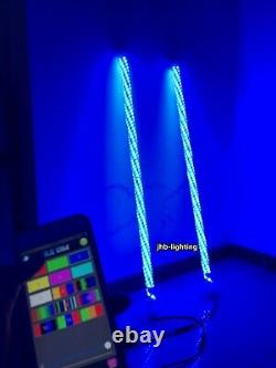 JHB 2PCS 4FT RGB Color Changing Spiral Wrapped Twisted Sandtoys LED Whips Lights