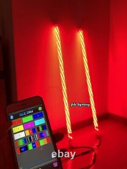 JHB 2PCS 4FT RGB Color Changing Spiral Wrapped Twisted Sandtoys LED Whips Lights