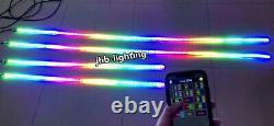 JHB IP68 Double Row LED Color Change Chasing Flow Bluetooth Underglow Strips Kit