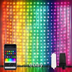 JMEXSUSS App-Controlled Color Changing Curtain Lights, 400 LED RGB String Lights