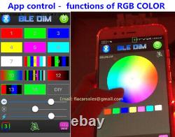 Jhb-lighting 4PCS 15.5RGB Color Changing Bluetooth Control LED Wheel Lights SET