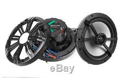 Kicker 4141KM654LCW 6.5 Marine Coaxial Speakers 4 Ohm Led Multi Color Change
