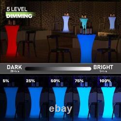 LED Bar Table Color Changing Light-Up Table, Bar Stool Table. Waterproof
