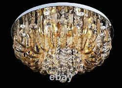 LED Chandelier Crystal Ceiling Lamp Light Colour Changing Remote MP3 Bluetooth