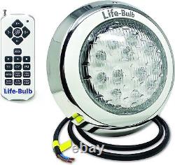 LED Color Changing Wall Mount Pool Light With Remote 75ft Cable 12V 60W 75ft Cable