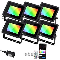 LED Flood Lights Outdoor, Smart RGB Color Changing Floodlight with Multi