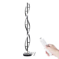 LED Floor Lamp Remote Control Black Spiral Dimmable Energy Saving Living Room
