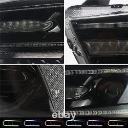 LED Headlights RGB Color Change Lamps For 2011-2014 Dodge Charger Dual Beam