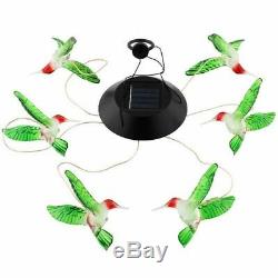 LED Hummingbird Wind Chime Solar Powered Lights Color-Changing Yard Garden Decor