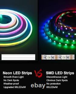 LED Neon Rope Light RGB Room Decor Flexible LED Pixels Strip Light 24V Outdoor