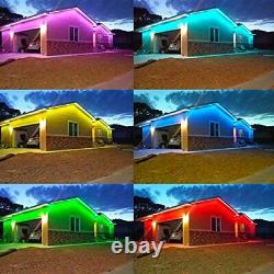 LED RGB Rope Lights Outdoor 50ft 110V Flat Flexible Color Changing Strip