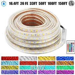LED Rope Lights, Waterproof 16 Colors Changing RGB Rope Light 50FT Multicolor