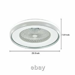 LED Round Ceiling Fan Light 23.5 Modern 3 Color Change Lamp Remote Control FAST