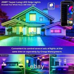 LED Strip Lights 200ft/60m Color Changing Bluetooth App/IR Remote Control