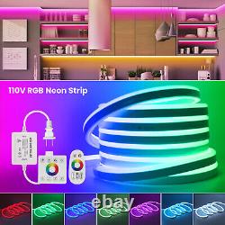 LED Strip Neon Light RGB Colour Changing Tape Waterproof 220V Outdoor Lighting