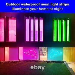 LED neon Lights Strip 66ft RGB Remote Controls Waterproof NEW