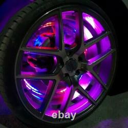 Large 18 Inch Four Chasing Chase LED Wireless Wheel Rings Lights Color Changing