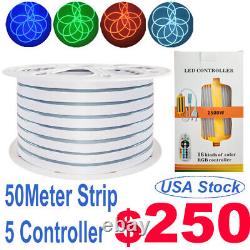 Led Neon Rope Light 110V Flexible Led Strip Lights IP65 Waterproof 50M 8 Colors