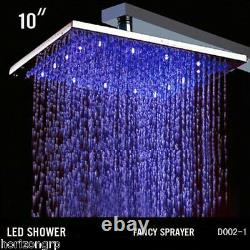 Led Shower Set with 10-Inch Shower Head Temperature Changing Color Sensor
