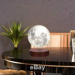 Levitating Moon Lamp, Floating and Spinning in Air Freely with Luxury Wooden Base
