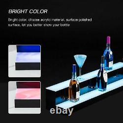 Liquor Bottle Display 30'' Shelf 2 Layer Illuminated LED Color Changing with RC