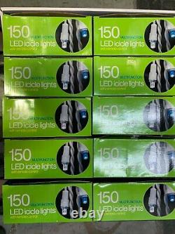 Lot Of 10 Strings Christmas Holiday LED Icicle Lights 150 LED Lights/String