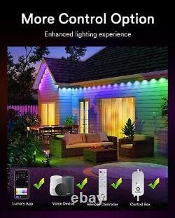 Lumary Permanent Outdoor Eave Lights 65FT w 39 LED Smart RGB APP Voice Remote